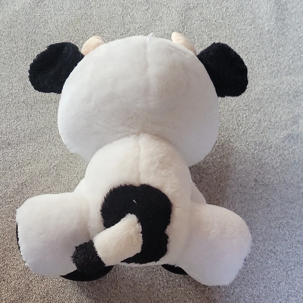 Toy Factory Adorable Black and White Cow,glitter Eyes Plush Toy